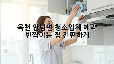 옥천 안남면 청소업체 예약: 반짝이는 집, 간편하게!