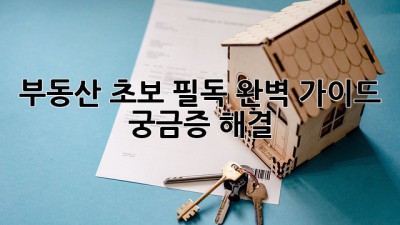 부동산 초보 필독!🏠 완벽 가이드 & 궁금증 해결🔑