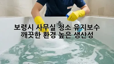 보령시 사무실 청소 유지보수: 깨끗한 환경, 높은 생산성!